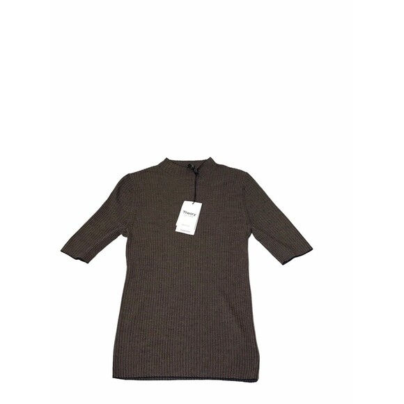 Leenda Mock Neck Sweater in Regal Wool Deep Navy/dark Beige Med - Picture 8 of 13